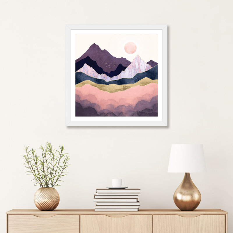 Mauve brume - imprimé, H 24 po x l 24 po x p 1 po, Encadré par un papier blanc
