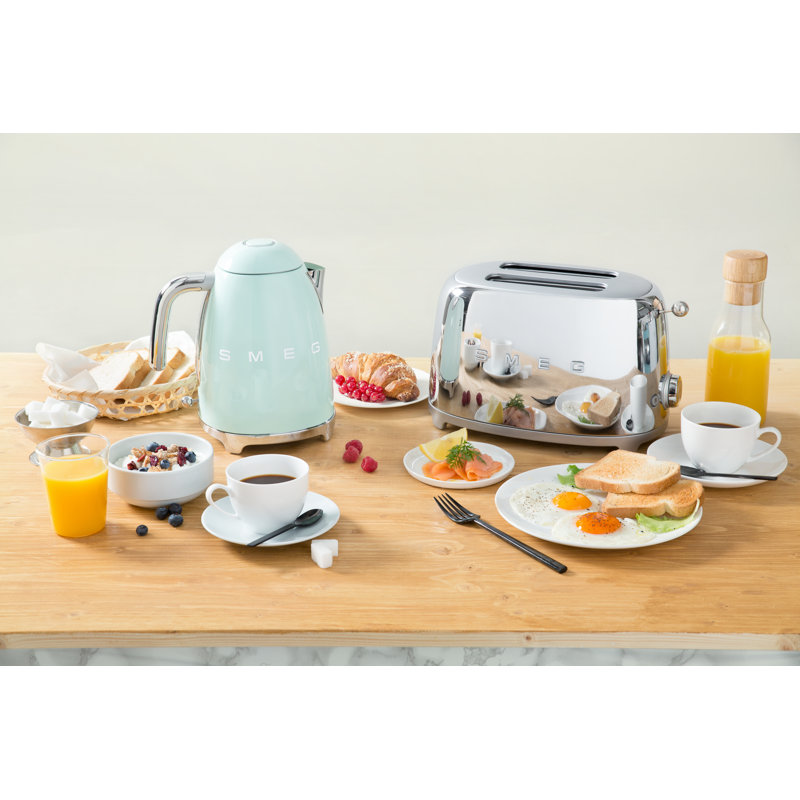 Smeg TSF01 50's Style Retro Two Slice Toaster, Chrome