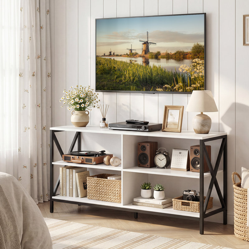 Meuble télé pour téléviseur de 55 po ou moins Conlee, Blanc