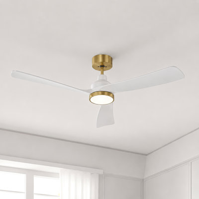 52" Modern Ceiling Fan with Light & Remote, High-Airflow 6-Speed Timer, Low Noise DC Motor, 3CCT & Dimmable ﻿