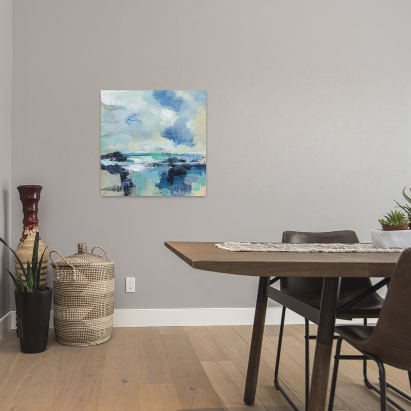 Coastal Coastal Blues I With Abstract Aqua Art by Silvia Vassileva - Wrapped Canvas Print, 60.96 cm H x 60.96 cm W