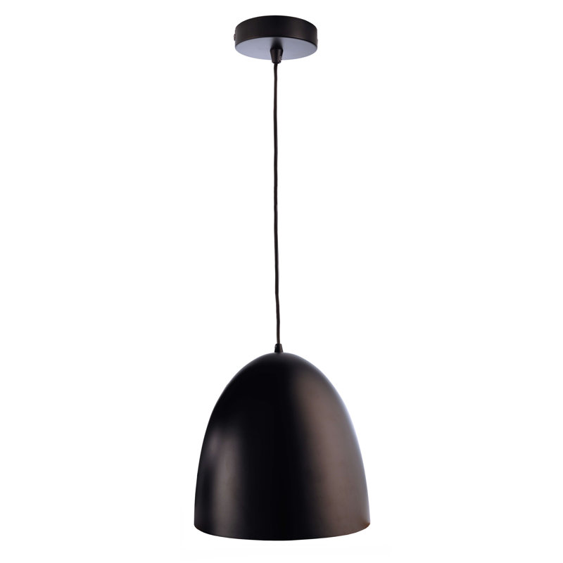 Bell 1-Light Bell Pendant, Black, Black