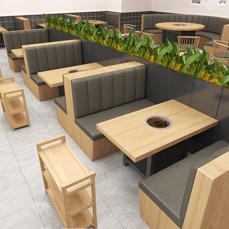 Bancs de restaurant nordiques modernes simples, Gris