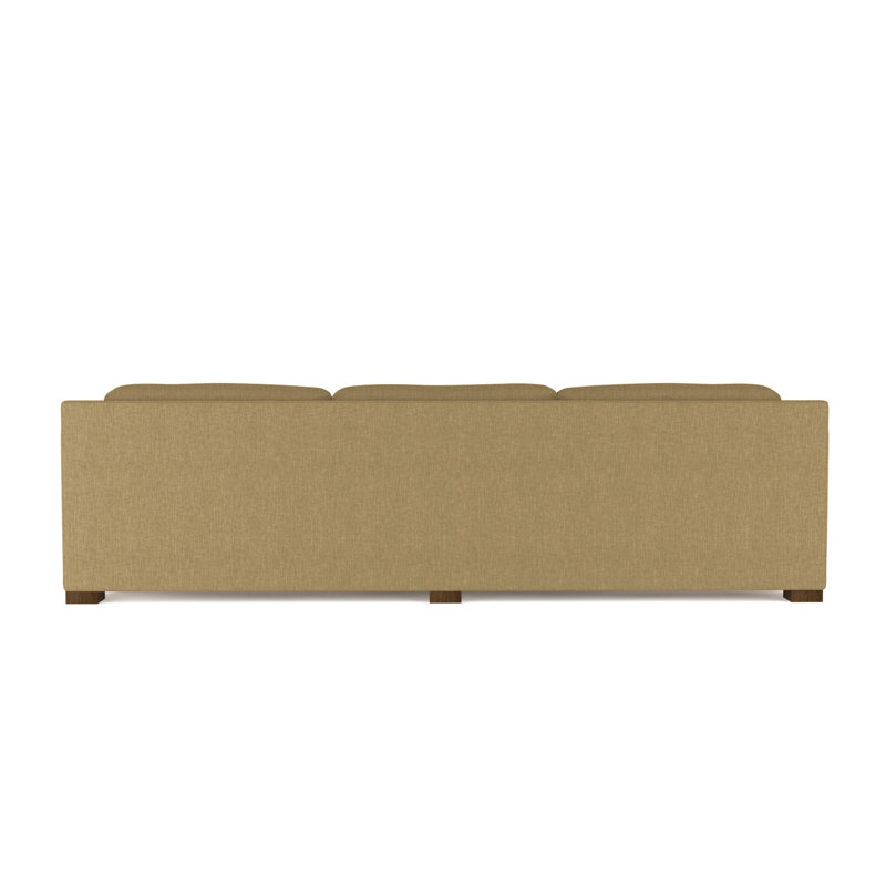 Mercer Track-Arm Extra Long Sofa, Box Weave Linen Marzipan, Dark Brown, 33.5" H x 120" W x 39" D