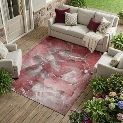 Tapis extérieur lavable antidérapant 8 pi x 10 pi Merlot