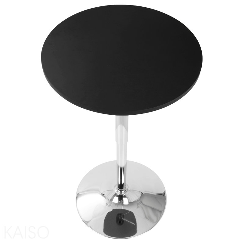 Table de bar réglable réglable en noir, Noir
