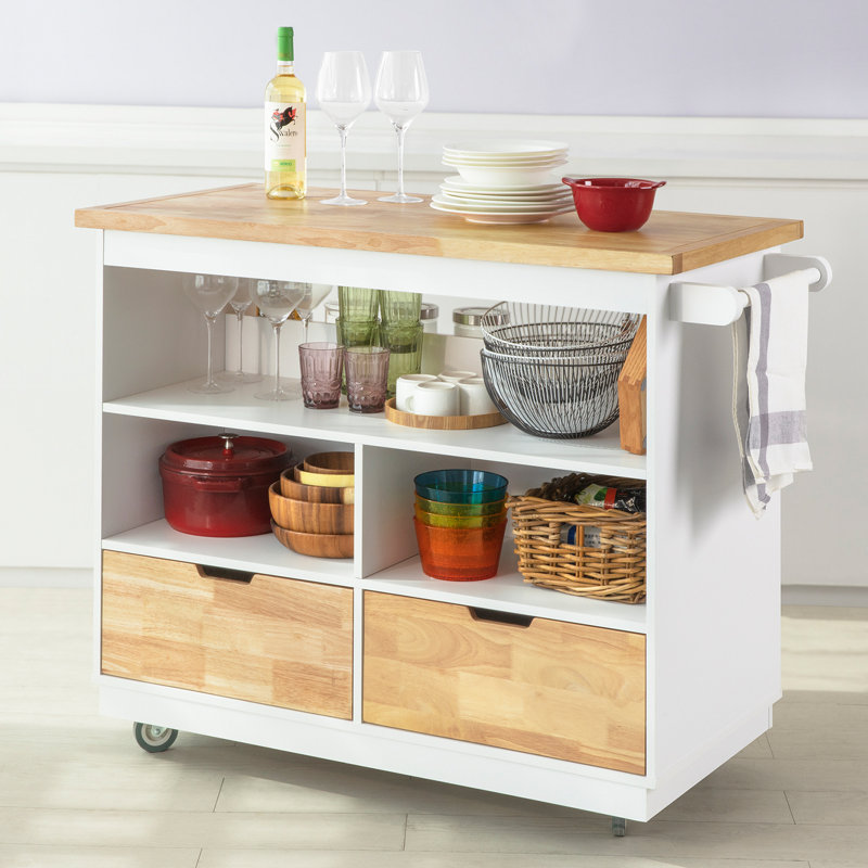 Oceane Solid Wood Top Kitchen Cart