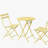 3 Piece Patio Bistro Set of Foldable Round Table and Chairs, Yellow-934952800