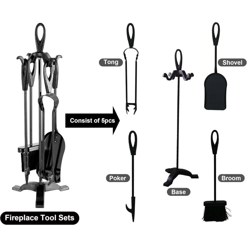 Iron Fireplace Tool Set