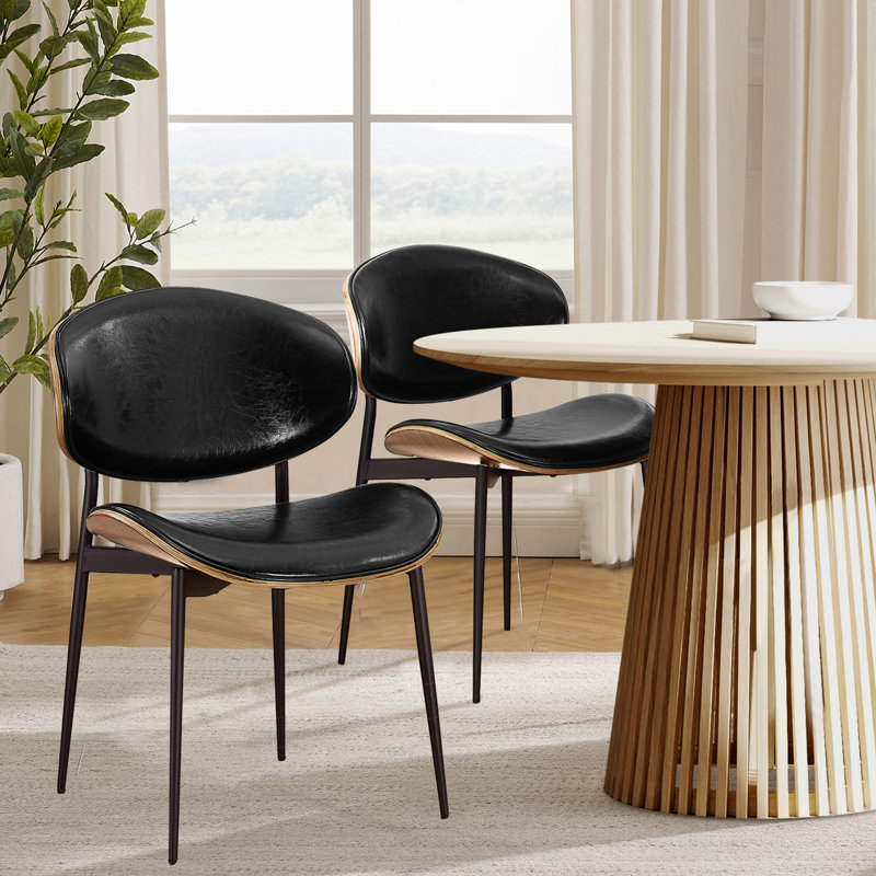 46cm H Upholstered Side Chair, Black