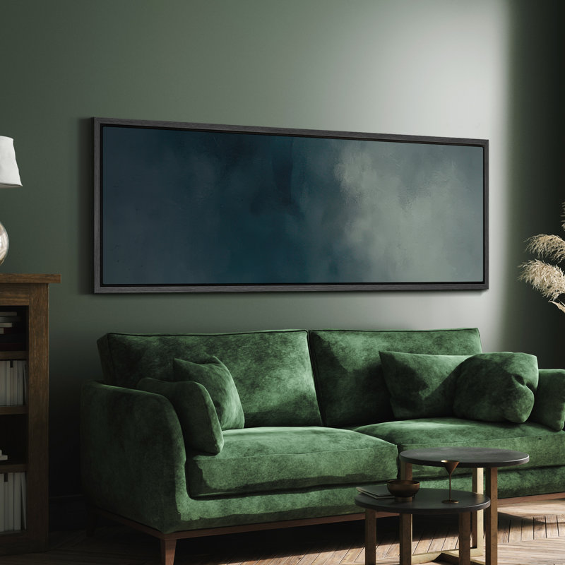 Grande impression sur toile encadrée, reproduction abstraite neutre pour décoration intérieure moderne, H 20 po x l 60 po