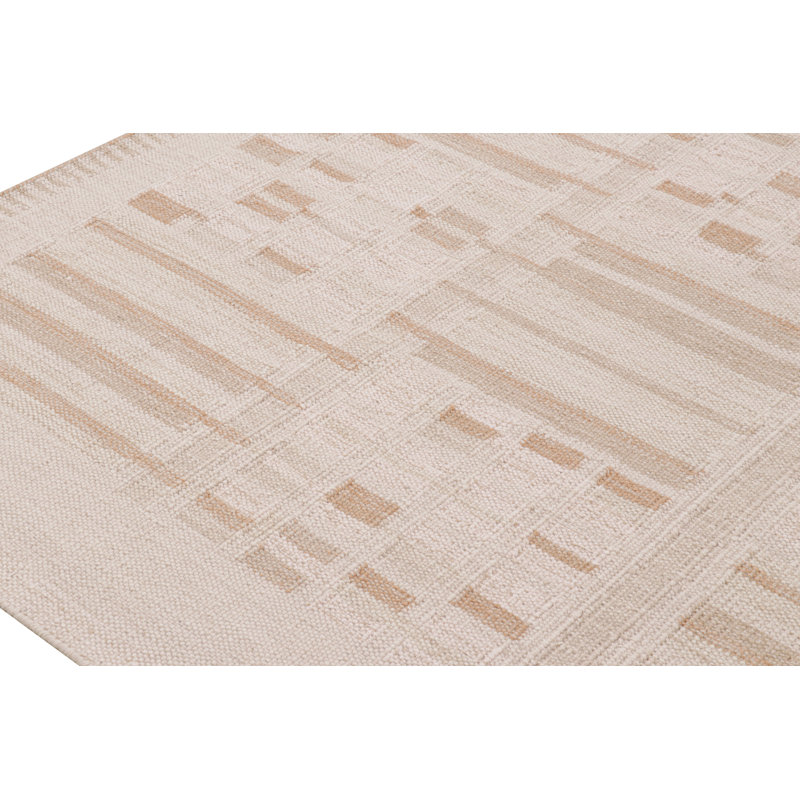Rug & Kilim’S Scandinavian Style Rug In Beige-Brown And Cream Geometric Patterns