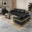 Fauteuil d'appoint rembourré en cuir avec cadre doré Bellago-1942807131
