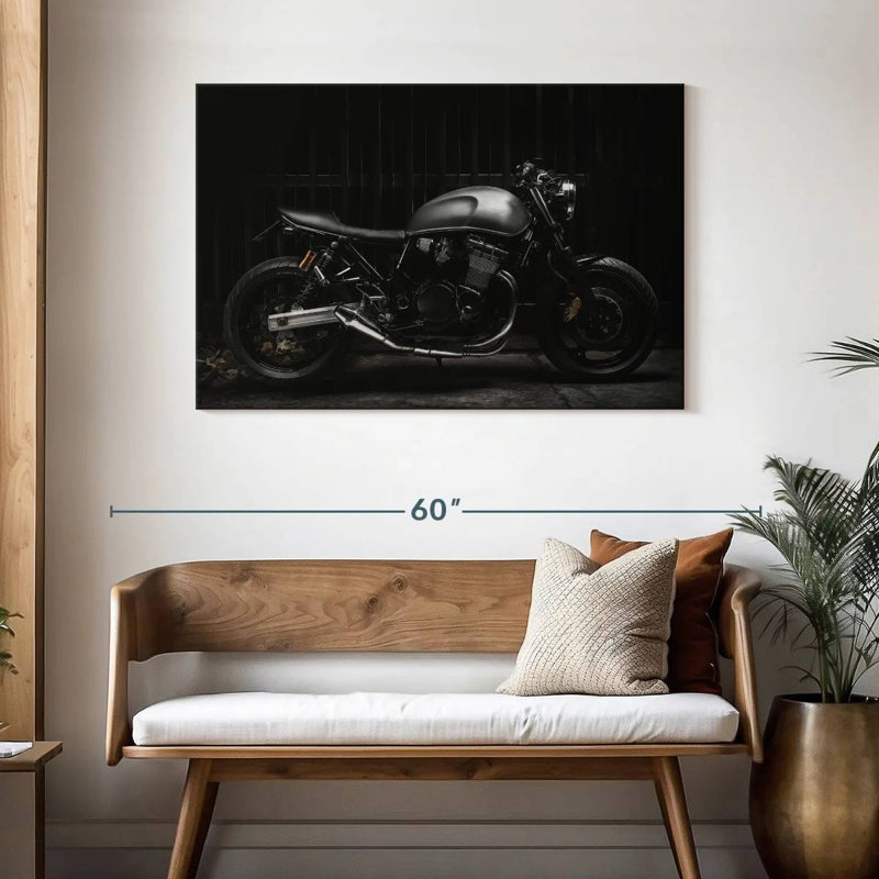 Moto noire Mehar, H 30 po x l 45 po