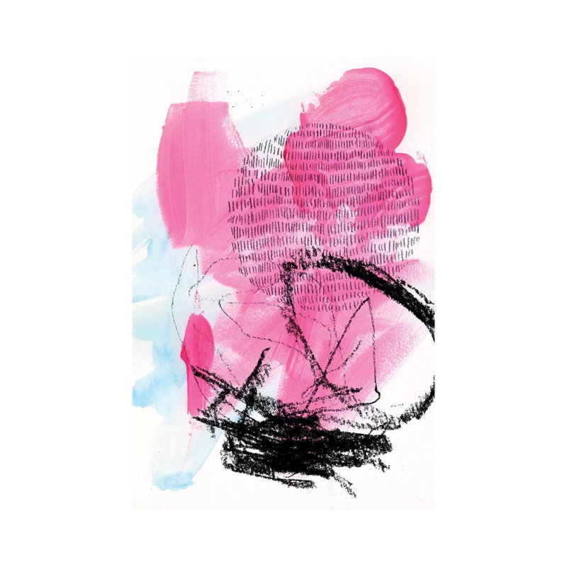 Neon Flamingos II by Jennifer Paxton Parker - Wrapped Canvas Painting, 20.32 cm H x 30.48 cm W