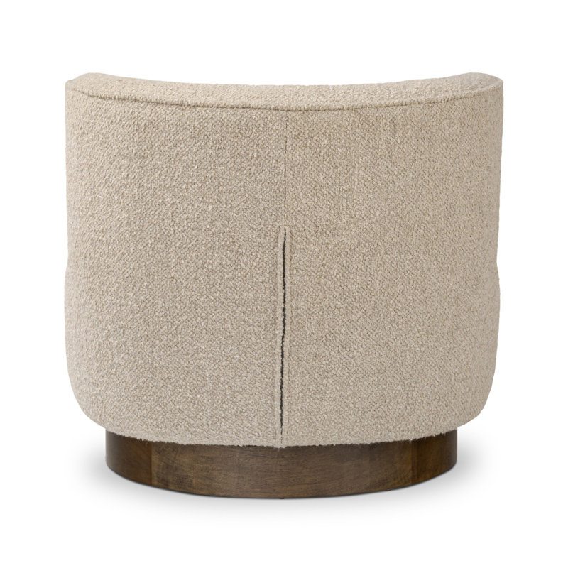 DOTTIE Swivel Barrel Chair, Berber Oatmeal Linen Blend