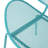 24.23"W X 25.63"D 33.76"H Teal Iron Shell Chair - Mesh Seating, Angled Legs For Outdoor Stylish Seating Chairs With Silhouette, 25.63" D 33.76" H
