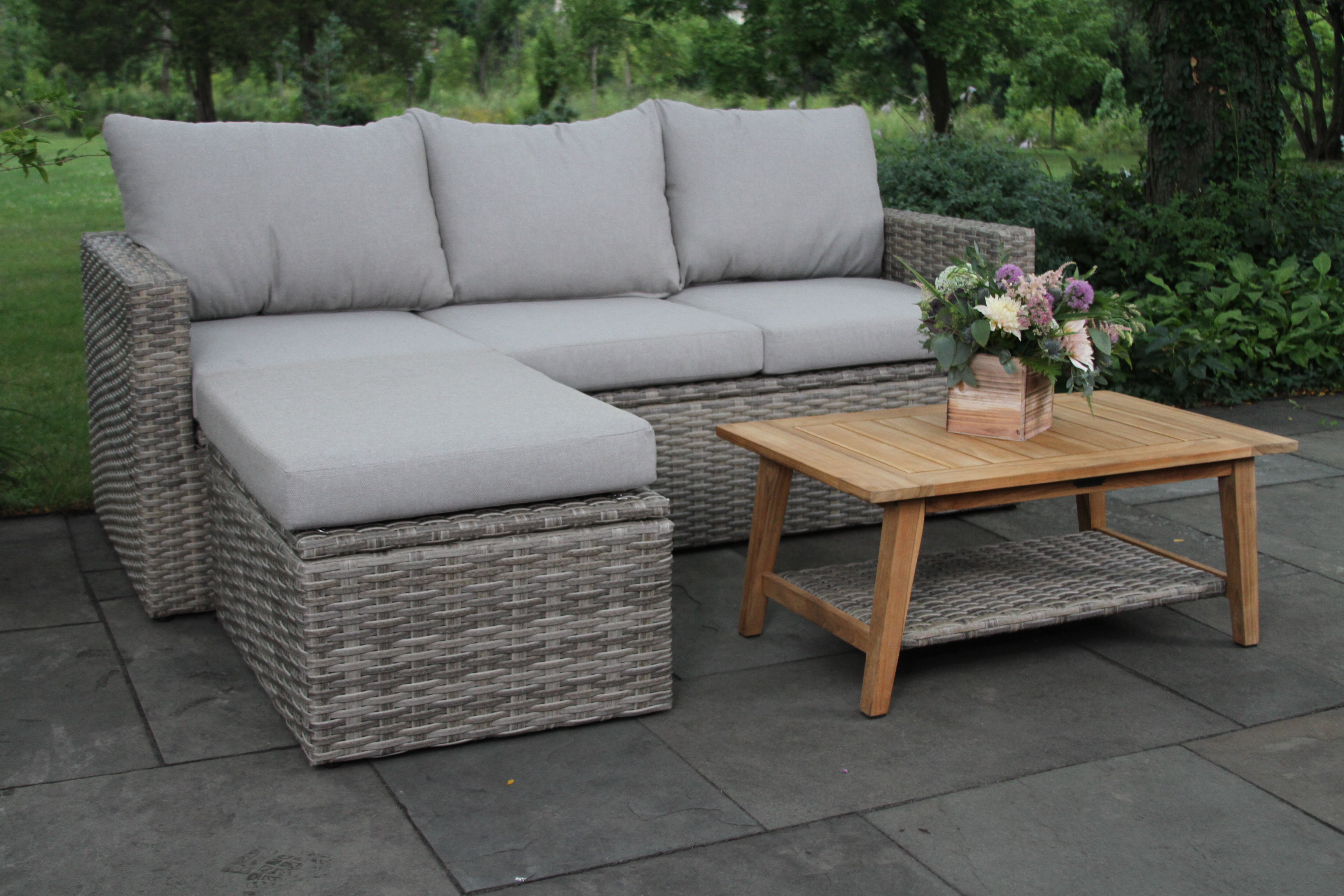Birch Lane™ Genesis 3 Piece Rattan Sectional Seating Group with