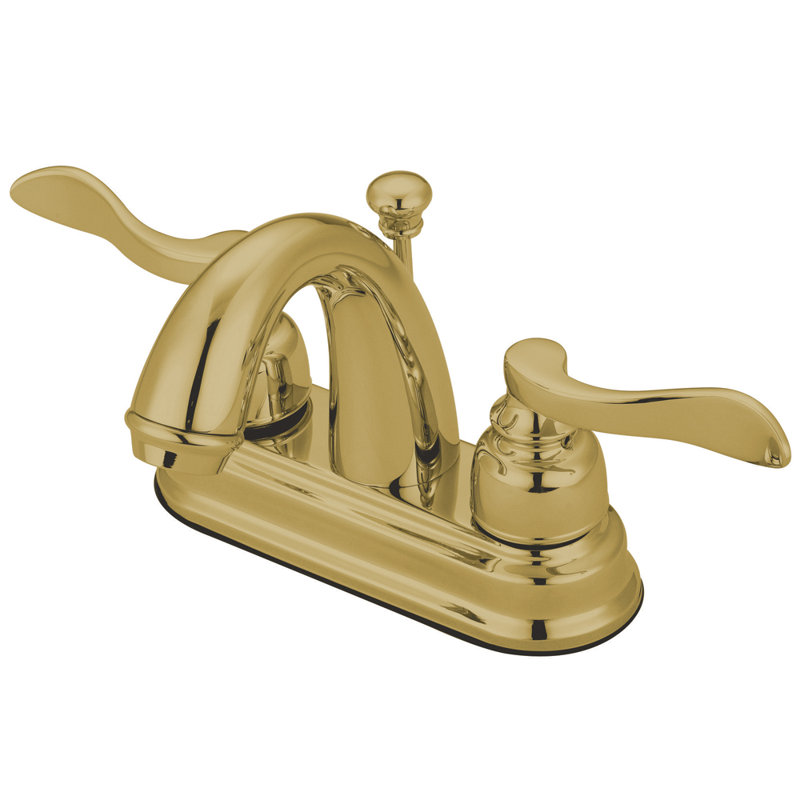 NuWave French Centerset Bathroom Faucet with Drain Assembly, Polished Brass