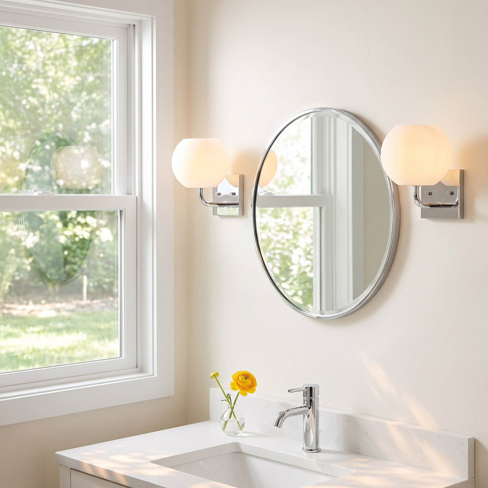 Jorund Single Dimmable Vanity Light, Chrome, No