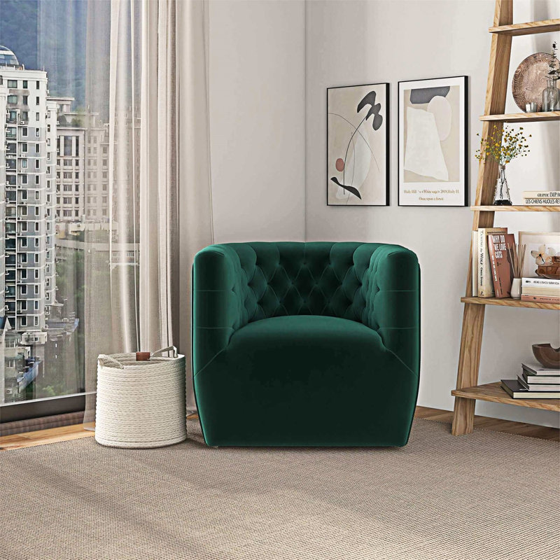 Chaise pivotante rembourrée, Vert