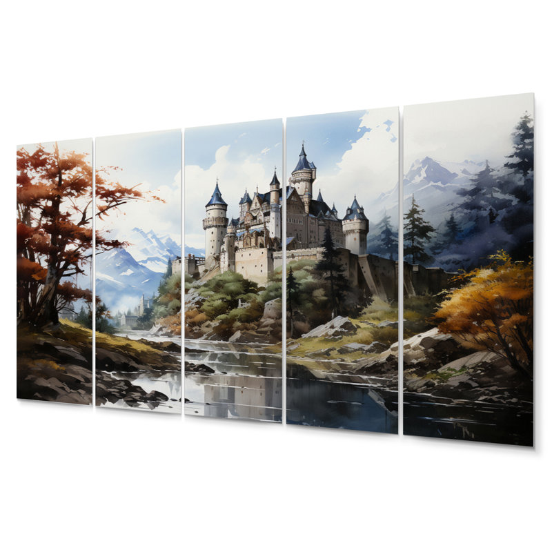 Castles Enchanted Stronghold I Buildings & Architecture Wall Decor on Metal