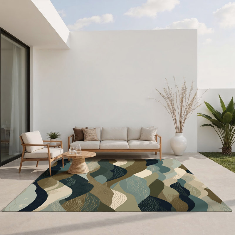 Tapis intérieur et extérieur Starlit Echoes, Rectangulaire 3 pi x 5 pi