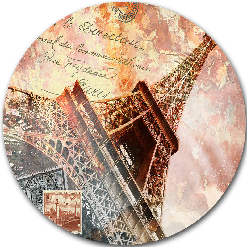 « paris eiffel tour paris », impression, H 23 po x l 23 po x P 1 po, Métal