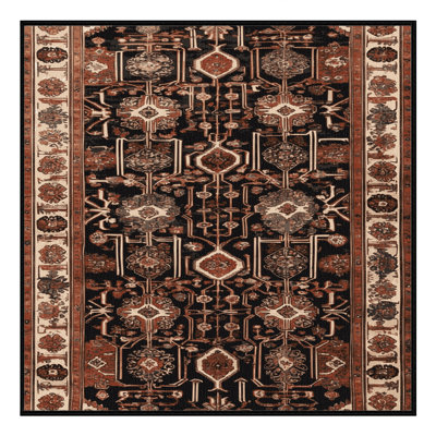 Machine Washable Persian Brown Area Rug