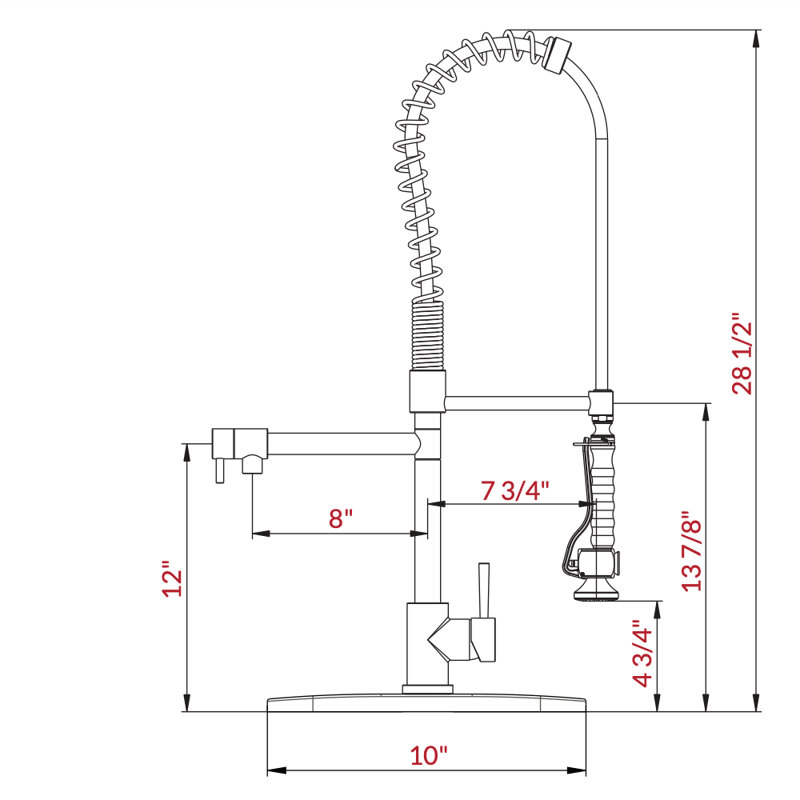 Robinet de cuisine à poignée simple pull out