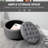 HOMCOM Round Linen-Touch Fabric Storage Footstool Ottoman Button Tufted Footrest With Removable Lid, Grey