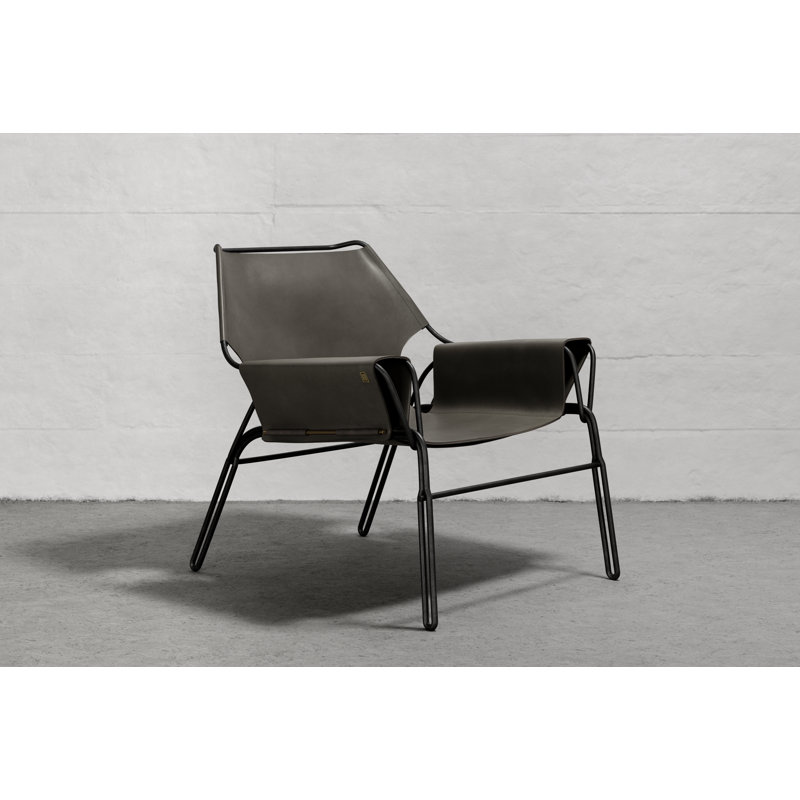 Perfidia Leather Lounge Chair, Brown Genuine Leather