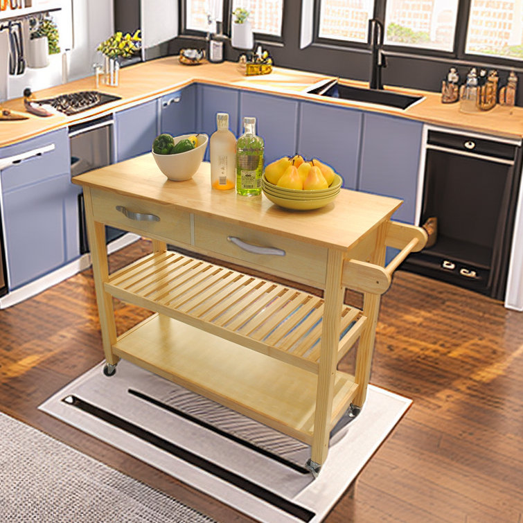 Supranowitz Kitchen Island with Butcher Block Top