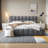 Elegant Upholstered Platform Bed With Thick Fabric, Grounded Bed With Solid Frame-1688531727