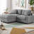 CloudHaven 72" Modular L-Shaped Polyester Sectional Sofa with Ottoman & 3 Hidden Storages, 2-Seater Cloud Couch with Deep Seat, Flexible Ottoman Combination, No-Tools Assembly-1688079806
