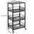 4-Tier Storage Cart with Wheels (Black; Brown)