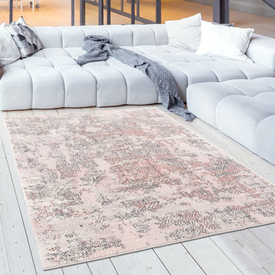 Tapis décoratif rose abstrait Tarpley
