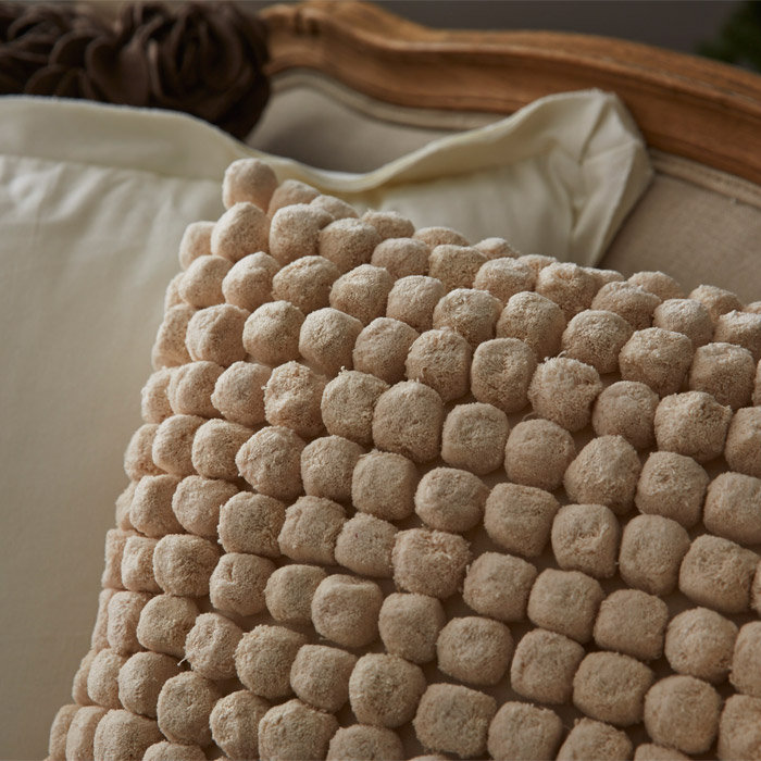 Cotton Throw Pillow, Beige