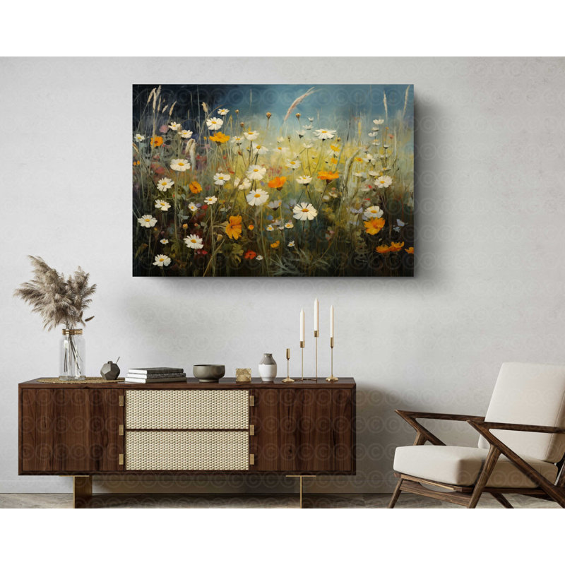 Thicket Wild Flowers Natural Art Motivational Wall Canvas Print Art Prints Nature Art, 12" H x 18" W