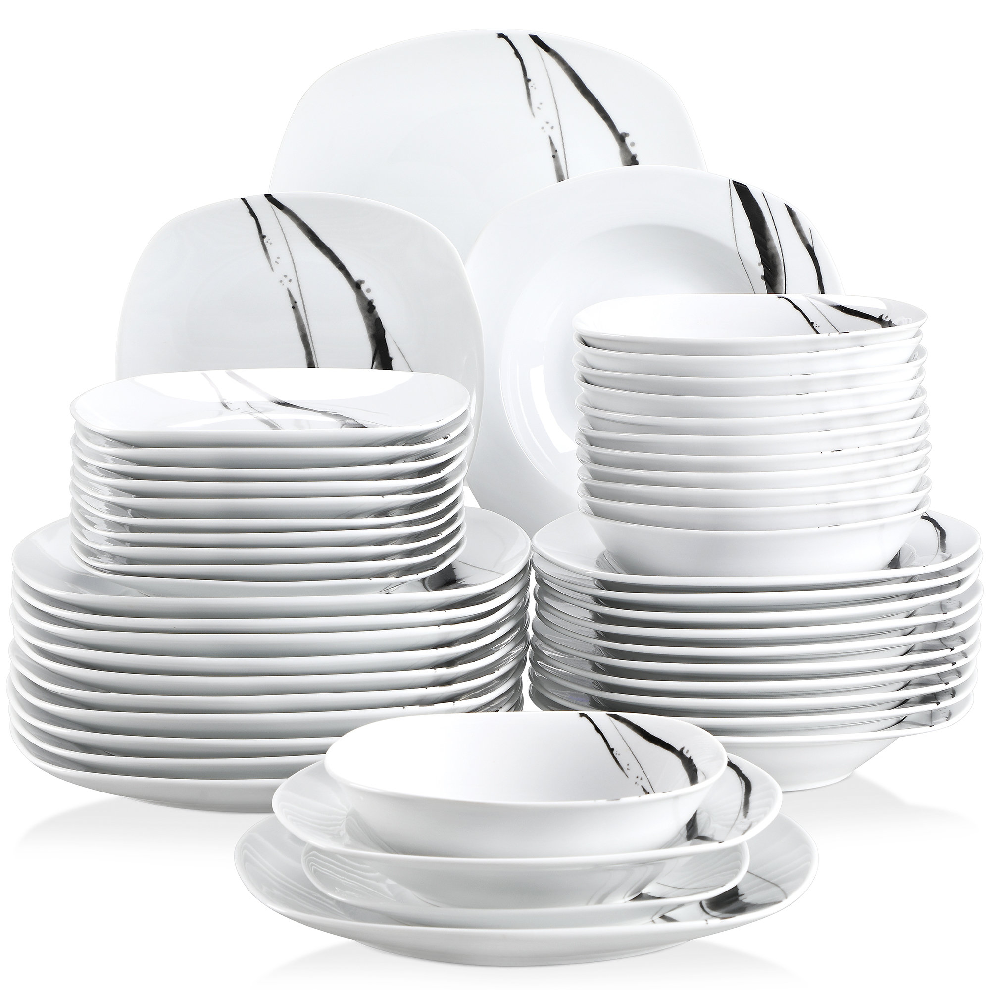 Malacasa Teresa 48 Piece Porcelain China Dinnerware Set Service for