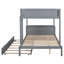 Lit superposé avec finition grise, lit gigogne simple et rangement de bureau, prises pour lit gigogne pratique, tiroirs cachés