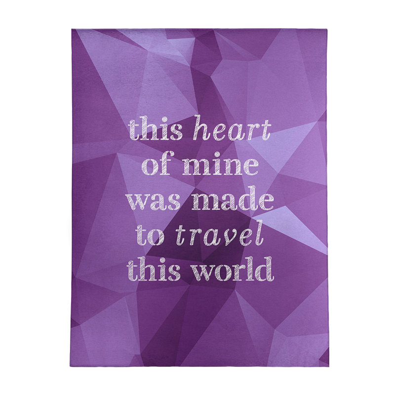 Tapis en polyester en simili-citation pierre de voyage love, Rectangle 5 pi x 7 pi