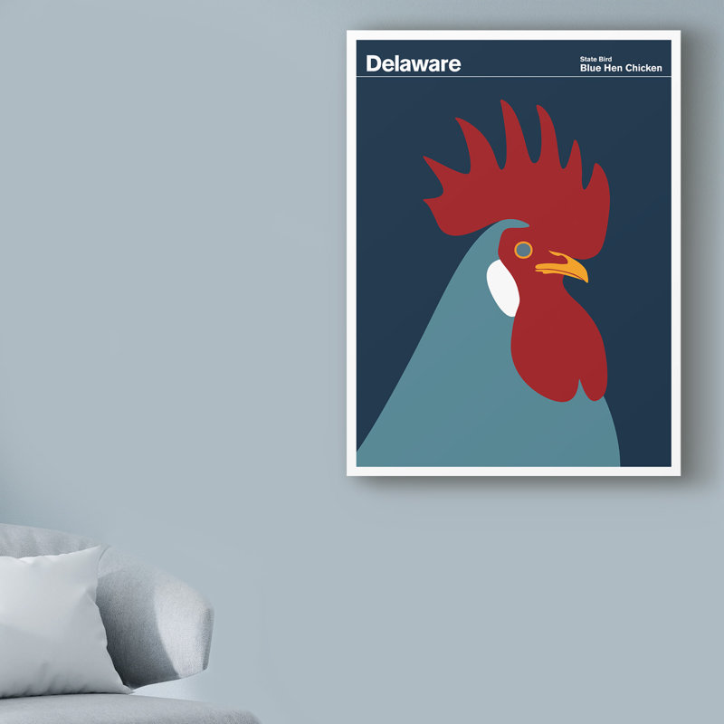 « blue poule poulet delaware », reproduction d’impression sur toile tendue, H 19 po x l 14 po x P 2 po