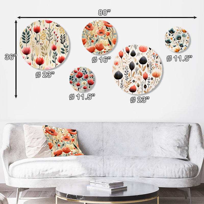 Blythe - Ensemble de 5 reproductions d'art floral