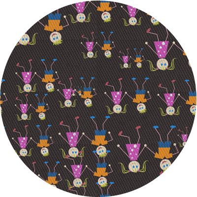 Gris Dagobert/rose/jaune Tapis décoratif
