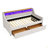 Twin Size Upholstery Sofa Bed With Three LED Lights, With Storage Adjustable Headboard, With Two Storage Pull Up Drawers And Wireless Charging, Linen Padded Sofa Bed Frame-328446337