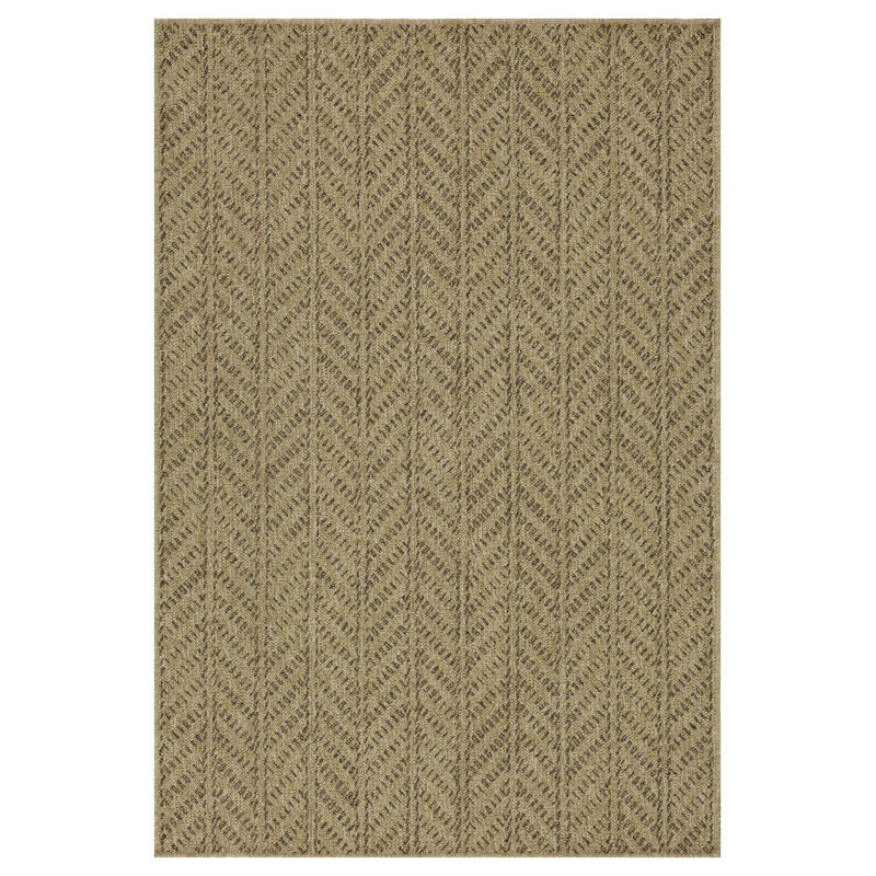 Jute/Mocha Indoor/Outdoor Area Rug, 5 Ft. 3 In. X 7 Ft. 3 In., Rectangle 5'3" x 7'3"