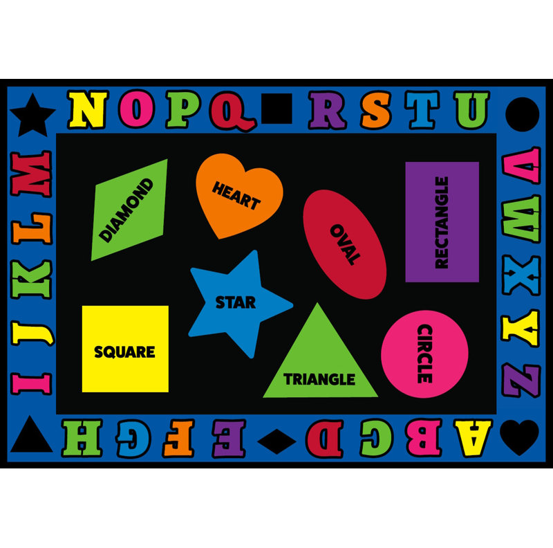 Tapis de classe KidCarpet.com Formes et alphabet, rectangle de 2,29 m x 3,66 m, Rectangle 7 pi 6 po x 12 pi