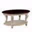 Table basse ovale en bois massif à 2 niveaux