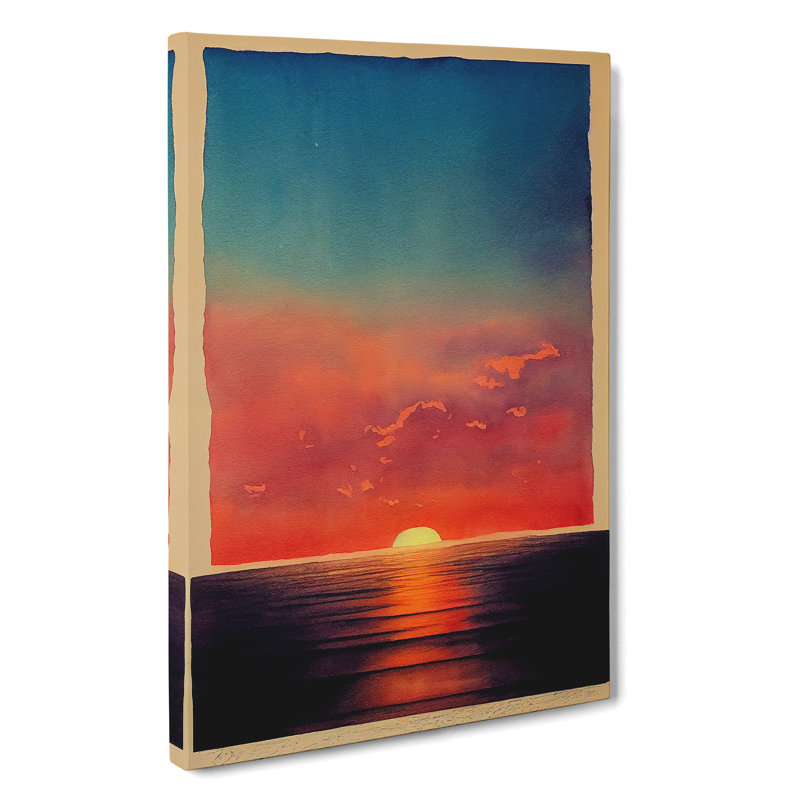Pleasant Ocean Sunset - Wrapped Canvas, 50cm H x 35cm W x 3cm D